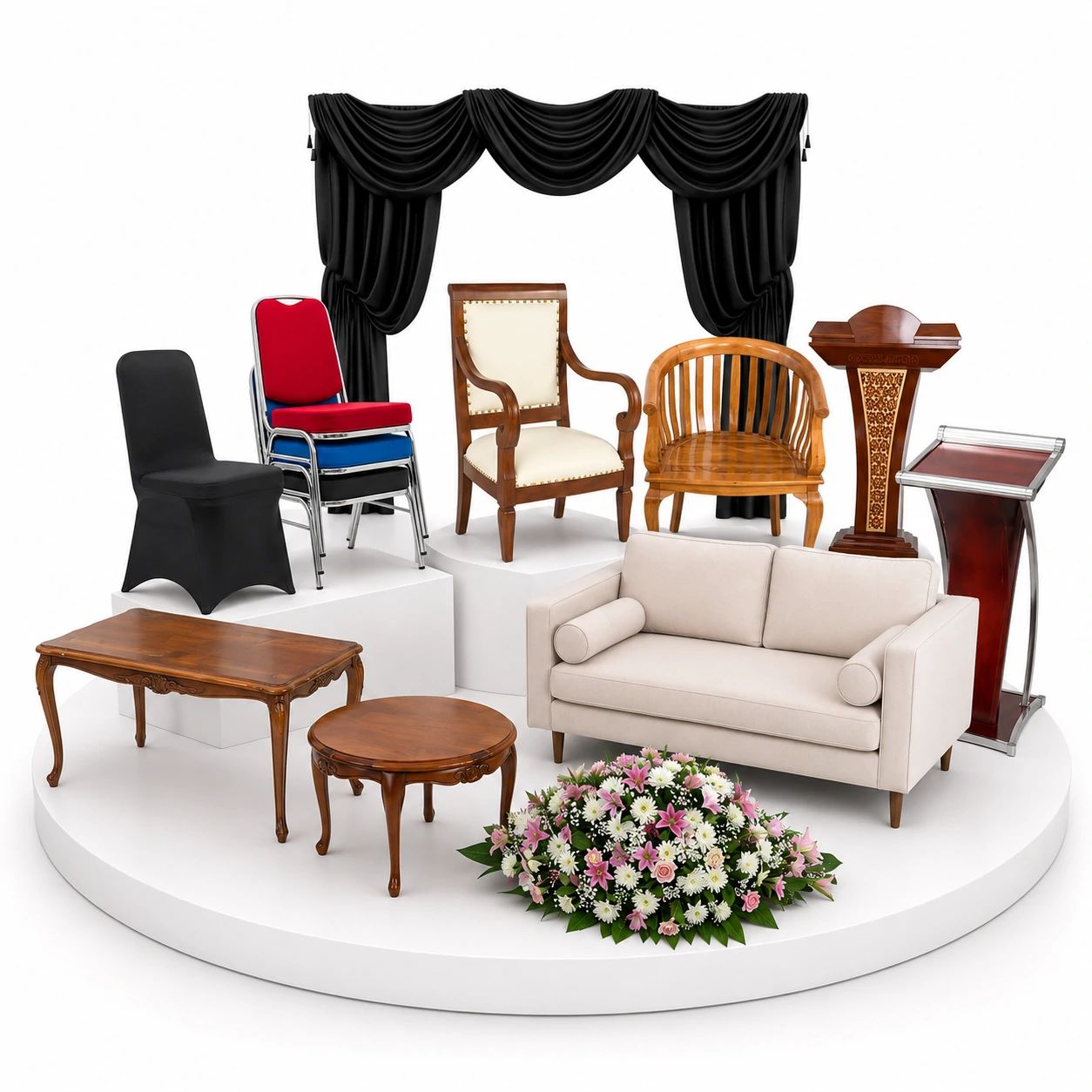 Backdrop, Sofa VIP & Furniture